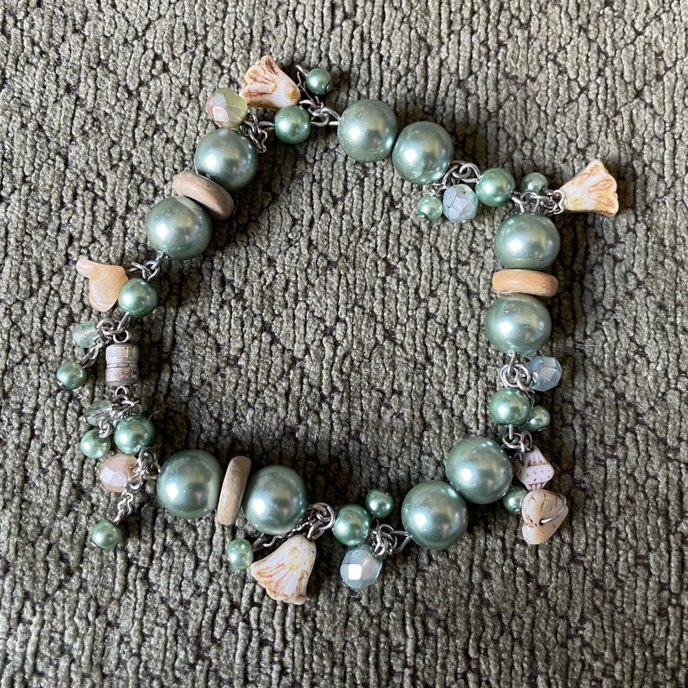 Statement bracelet w bone charms